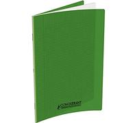 Conquerant Cahier Classique 24 x 32 cm – Grands carreaux Seyès – 140 pages – Couverture polypro Vert