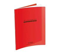 Conquérant Cahier Classique 24x32cm Grands Carreaux Seyès 48 Pages Agrafées Couverture Polypro Rouge