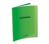 Conquérant Cahier Classique 24x32cm Grands Carreaux Seyès 48 Pages Agrafées Couverture Polypro Vert
