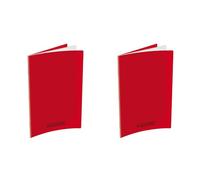 Conquérant Cahier Classique 24x32cm Grands Carreaux Seyès 96 Pages Agrafées Couverture Polypro Rouge (Lot de 2)