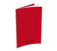 CONQUERANT Cahier Classique 24x32cm Grands Carreaux Seyès 96 Pages Agrafées Couverture Polypro Rouge