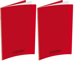 Conquérant Cahier Classique 24x32cm Grands Carreaux Seyès 96 Pages Agrafées Couverture Polypro Rouge (Lot de 2)