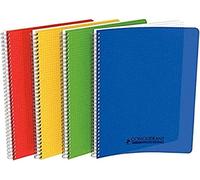Conquérant Cahier Classique A4 Petits Carreaux 5 mm 180 Pages Reliure Intégrale Couverture Polypro Coloris Assortis