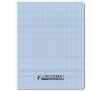 CONQUÉRANT Cahier conquérant classique agrafé 24 x 32 cm 96P 90G grands carreaux bleu ciel