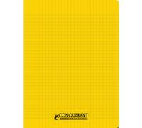 Conquérant Cahier Conquérant Polypro Agrafé 24x32 Cm 60p 90g Grands Carreaux Jaune