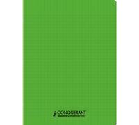 Conquérant Cahier Conquérant Polypro Agrafé 24x32 Cm 60p 90g Grands Carreaux Vert