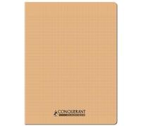 CONQUERANT Cahier conquérant polypro agrafé 24x32 cm 96P 90G grands carreaux abricot