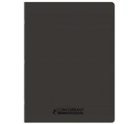 CONQUERANT Cahier conquérant polypro agrafé 24x32 cm 96P 90G grands carreaux noir