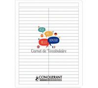 Conquérant Cahier De Vocabulaire Polypro17x22 Cm Agrafé 96p Réglure Spécifique