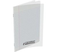 CONQUERANT Cahier Polypro incolore 17x22 Classique Grands Carreaux Séyès 140p 90 g