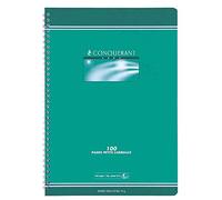 CONQUÉRANT Cahier reliure spirale 21x29,7 cm 100 pages grands carreaux Seyes 70g