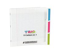 Cahier 3 index 96 pages seyès 90 g, couverture en polypropylène, format 24 x 32 cm CONQUERANT - incolore G