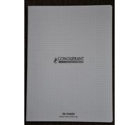 CONQUÉRANT Cahier à couverture polypro 90 g 24 x 32 cm 96 p Petits carreaux 5x5 Translucide