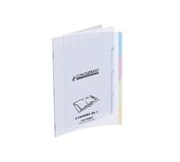 Conquerant classique cahier 4 en 1, 170 x 220 mm, sey?s couverture en polypro, 140 pages, agraf, papier de 90 g m2 divis en