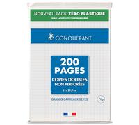 Conquerant Copies doubles 200 pages A4 Seyes 70 g non perforées Blanc