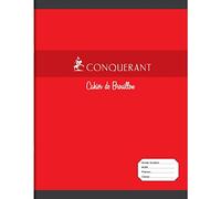 CONQUÉRANT Lot de 10 Cahiers de brouillon 17 x 22 cm 48 pages 60g grands carreaux rouge