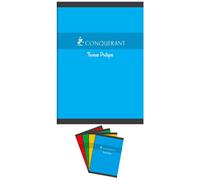 Conquérant Lot De 10 Cahiers De Tp A4 64 Pages 70g/90g Grands Carreaux/Uni Blanc Colris Aléartoires