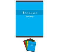 Conquérant Lot De 10 Cahiers Travaux Pratique 24x32 96p Uni 90g + Séyès 70g Coloris Aléatoires