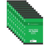 Conquérant Lot de 10 Feuillets mobiles dessin 21 x 29,7 cm 120g 25 feuilles uni blanc