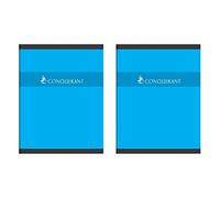 CONQUÉRANT Lot de 2 Cahiers de Devoirs 17x22cm 60 Pages 70G Grands Carreaux coloris aléatoires