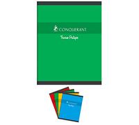 OXFORD CONQUERANT 7 Cahier TP 32 pages grands carreaux Seyès+32 pages unies 17x22. Papier 70g. Couverture carte