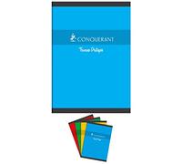 CONQUÉRANT Lot de 2 Cahiers de TP A4 64 Pages 70g/90g Grands Carreaux/Uni Blanc colris aléartoires