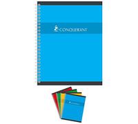OXFORD CONQUERANT C7 Cahier reliure spirale 17x22 cm 100 pages 70g grands carreaux Seyès NF