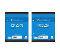 Conquérant sept copies doubles 170 x 220 mm séyès 70g grands carreaux 200 pages (50 copies) 92056