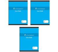 CONQUÉRANT Lot de 3 Cahiers de brouillon 17x22cm 96 Pages 56g grands carreaux bleu