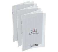 Conquerant Lot De 3 Cahiers Travaux Pratiques Couv Polypro A4 48 + 48 Pages Incolore