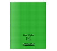 Conquérant Lot De 5 Cahiers À Rabat Agrafé 24x32cm 96p 90g Grands Carreaux Polypro Vert