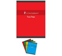 Conquérant Lot De 5 Cahiers Tp 17x22cm 24p+24p Grands Carreaux/Uni Blanc 70g/90g Coloris Aléatoires