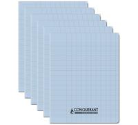 Conquérant Lot De 6 Cahiers Conquérant Classique Agrafé 24 X 32 Cm 96p 90g Grands Carreaux Bleu Ciel