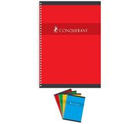 CONQUÉRANT SEPT Cahier à spirale A4 petits carreaux 180 pages 70 g coloris aléatoires