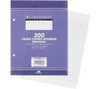 Conquérant 92056 Copie Double Sept 1 70 x 220 mm 200 Feuilles Séyès Perforée 2 Trous Couleurs Assorties