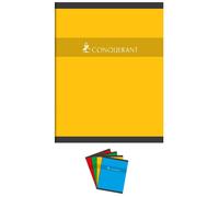 Conquérant Sept Lot De 3 Cahiers De Devoirs 17 X 22 Cm 32 Pages 70g Grands Carreaux