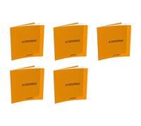 CONQUÉRANT SEPT Lot de 5 Cahiers 24 x 32 96 pages grands carreaux couverture polypro orange