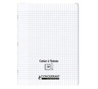 Conquerant Cahier à rabat agrafé 24×32 cm - 96 p - 90 g - grands carreaux - polypro incolore