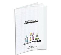 CONQUERANT9 Cahier Travaux Pratique piqûre 24x32 48 pages seyès+48 pages unies. Couvertures PP incolore