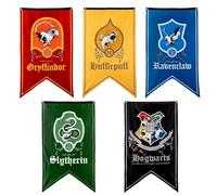 Conquest Journals Lot de 5 drapeaux de maison de sorcier Harry Potter 76,2 x 127 cm en tissu Oxford 300D pour fêtes d'anniversaire, fournitures de fête, décorations de dortoir, décoration murale, sous