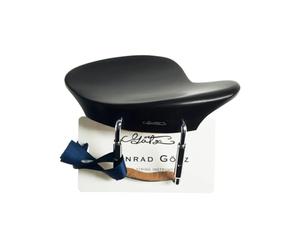 Conrad Gotz Zk4253 Original Mentonnière pour violon 4/4, Hambourg Ébène avec supports de style fermé