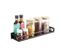 CONRUSER Étagère à épices murale en acier inoxydable pour cuisine, étagère de rangement à suspendre, étagère d'assaisonnement en acier brossé (noir + 35 cm)