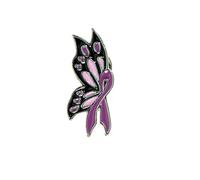 Conscience De Cancer De Sein la violence domestique Broche violette en ruban Broche violette en ruban sensibilisation Sensibilisation Cancer du sein (Purple, 3. 5X1. 5CM)