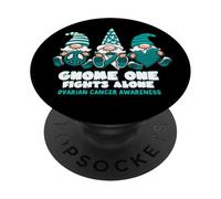 Conscience du cancer de l'ovaire Gnome un combat seul PopSockets PopGrip Adhésif