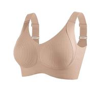 Consciouts Bra, Wireless Ribbed Push-Up Bra for Women, Seamless Adjustable Support with Side Wings & Invisible Lift for Comfort