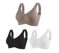 Consciouts Bra, Wireless Ribbed Push-Up Bra for Women, Seamless Adjustable Support with Side Wings & Invisible Lift for Comfort