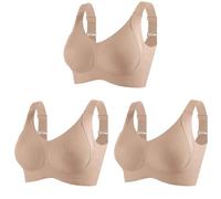 Consciouts Bra, Wireless Ribbed Push-Up Bra for Women, Seamless Adjustable Support with Side Wings & Invisible Lift for Comfort