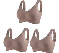 Consciouts Bra, Wireless Ribbed Push-Up Bra for Women, Seamless Adjustable Support with Side Wings & Invisible Lift for Comfort