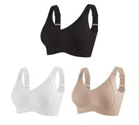 Consciouts Bra, Wireless Ribbed Push-Up Bra for Women, Seamless Adjustable Support with Side Wings & Invisible Lift for Comfort