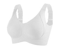 Consciouts Bra, Wireless Ribbed Push-Up Bra for Women, Seamless Adjustable Support with Side Wings & Invisible Lift for Comfort